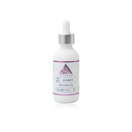 White bottle with a purple label on a white background