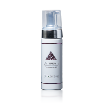 Color Up REMOVE Foaming Cleanser in 5 oz retail size for gentle pH-balanced daily facial cleansing and sensitive skin care on transparent background.