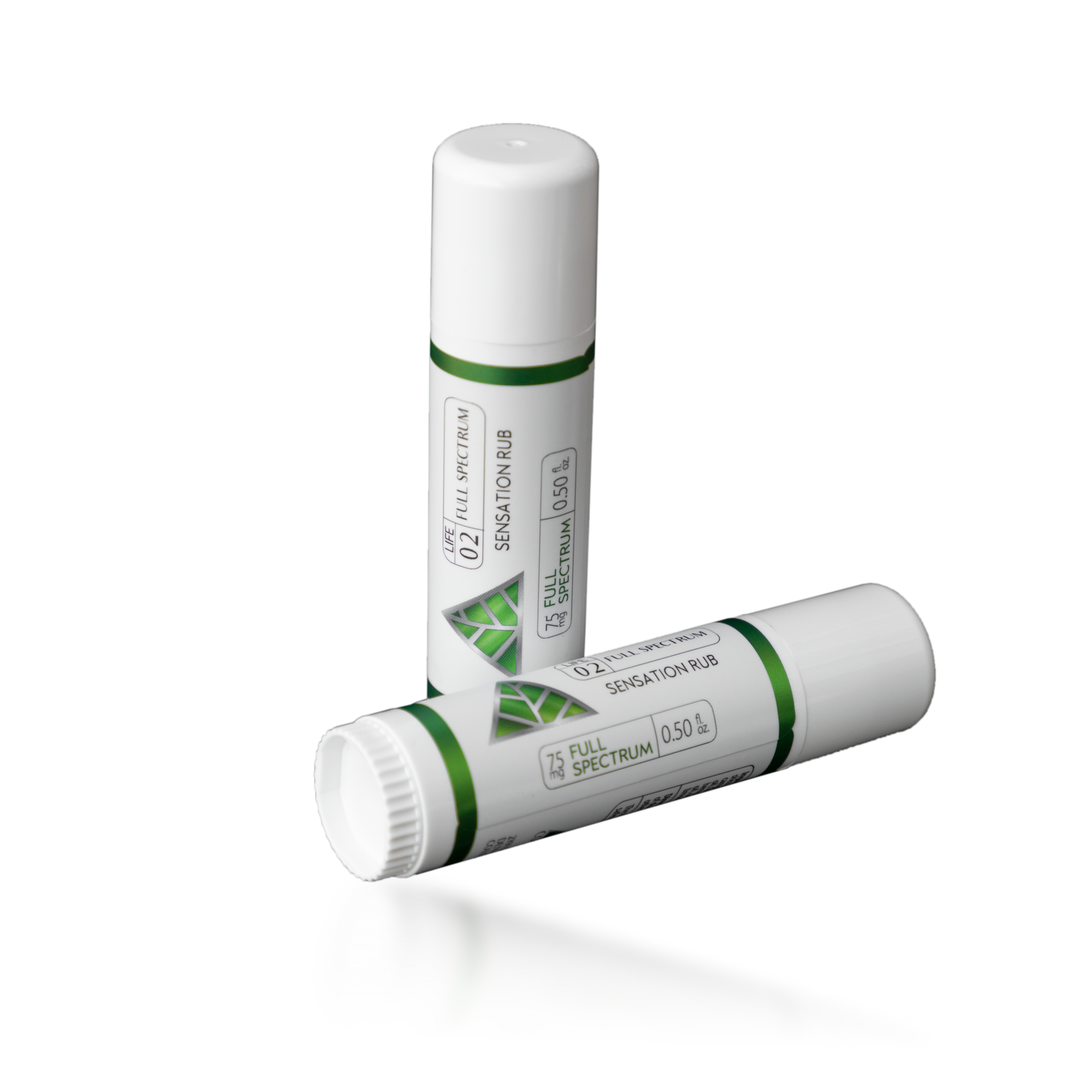 Two white tubes with green Color Up labels on a white background
