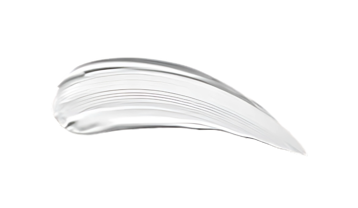 White cream swatch on a white background