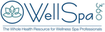 WellSpa logo with a blue lotus flower on a white background