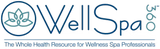 WellSpa logo with a blue lotus flower on a white background