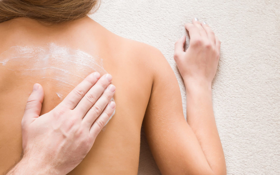 Women getting massage with CBD massage lotion